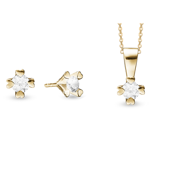 by Aagaard set, with a total of 3,00 ct diamonds Wesselton VS